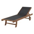 Alaterre Furniture Caspian Eucalyptus Wood Outdoor Lounge Chair with Mesh Seating ANCP01EBO